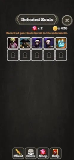 The record of souls already defeated