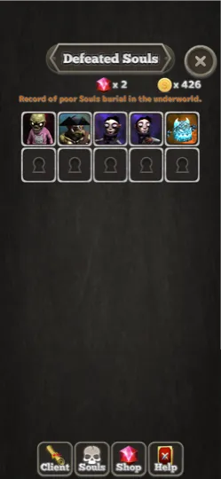 The record of souls already defeated